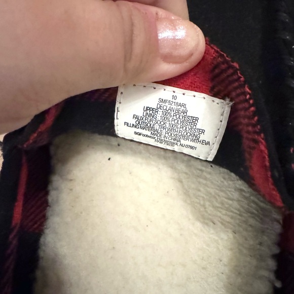 Polo Ralph Lauren Men’s Declan Bear Microsuede Slippers Black 10 Fleece Lined - Picture 7 of 7